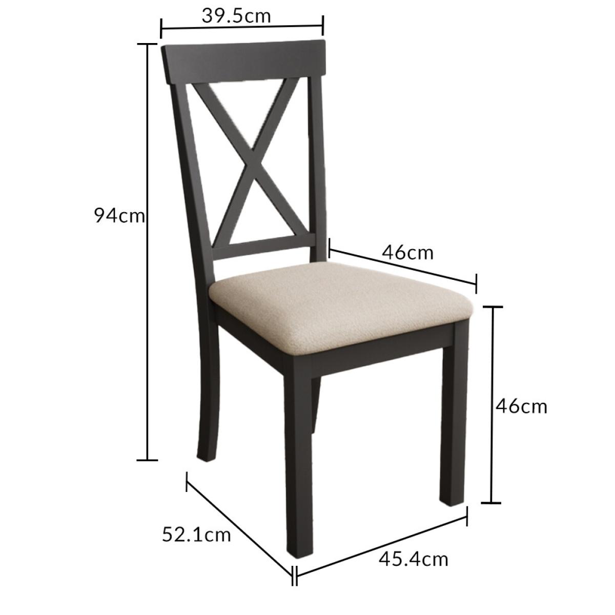 Hertford 120cm Oak and Charcoal Grey Painted Round Pedestal Table With 6 Linen Hertford Chairs – image 16