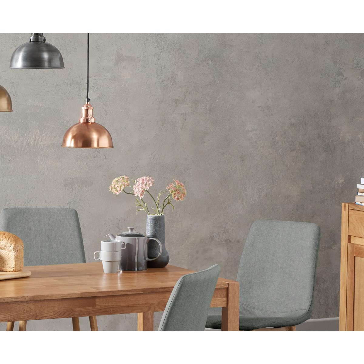 York 120cm Solid Oak Dining Table With 4 Grey Astrid Fabric Chairs With 2 York Benches – image 4
