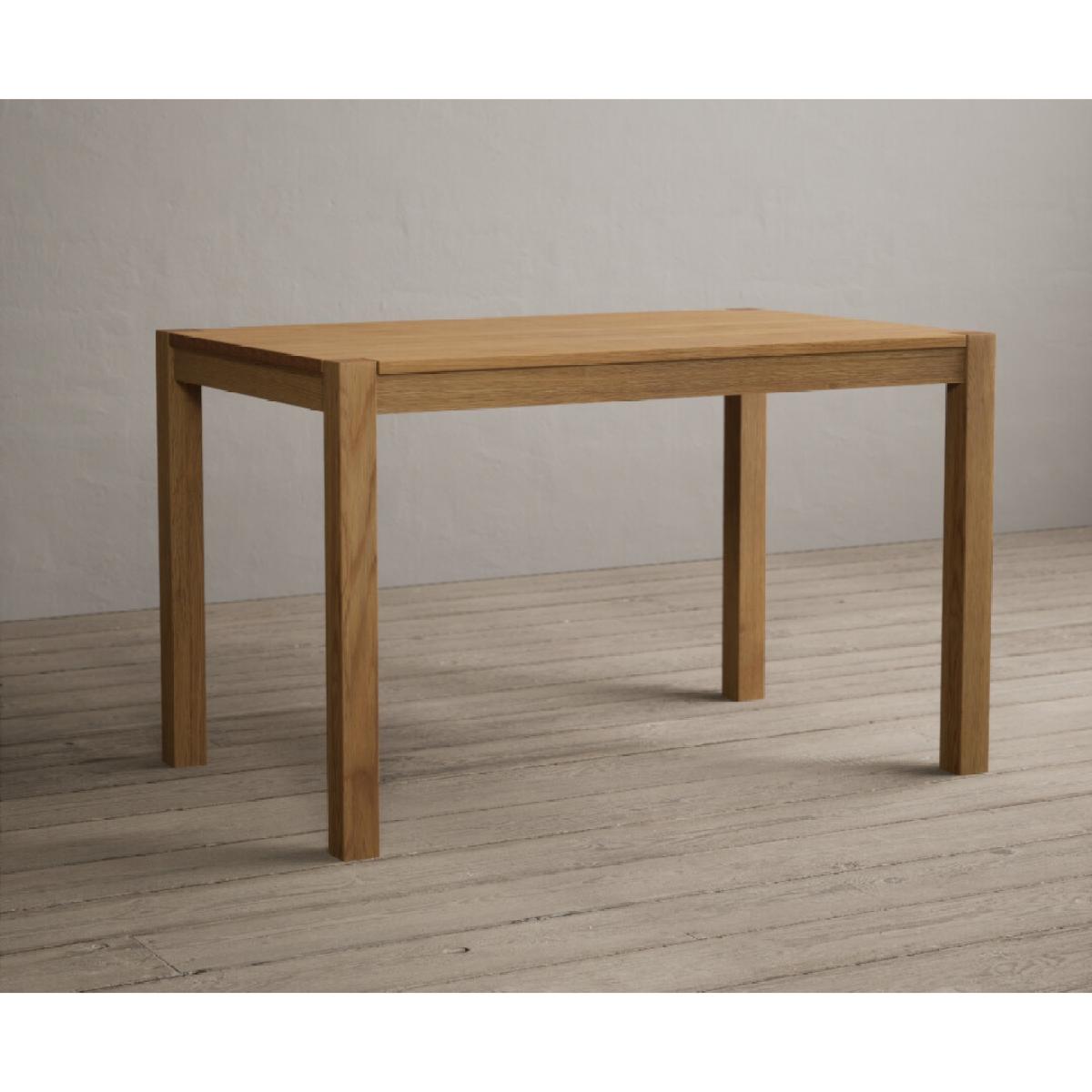 York 120cm Solid Oak Dining Table With 4 Grey Astrid Fabric Chairs With 2 York Benches – image 6