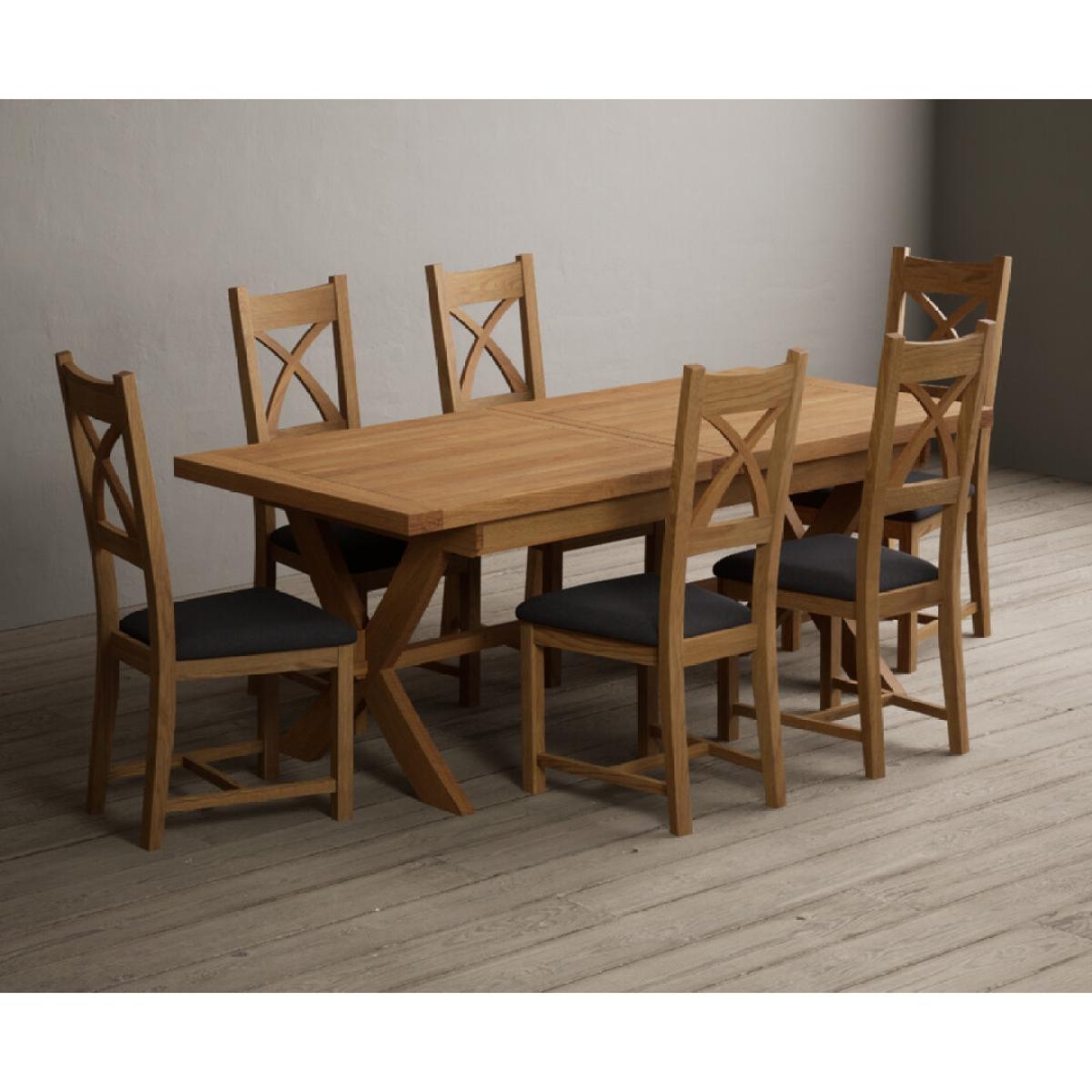 Extending Buckley 200cm Solid Oak Dining Table with 10 Linen Natural Solid Oak Chairs – image 31