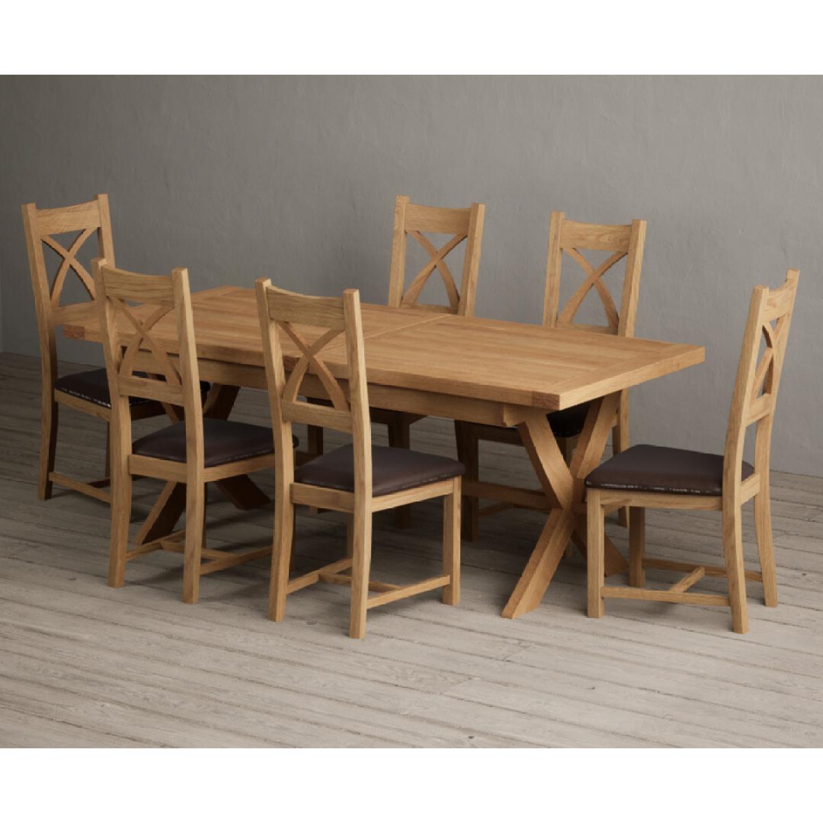 Extending Buckley 200cm Solid Oak Dining Table with 10 Linen Natural Solid Oak Chairs – image 42