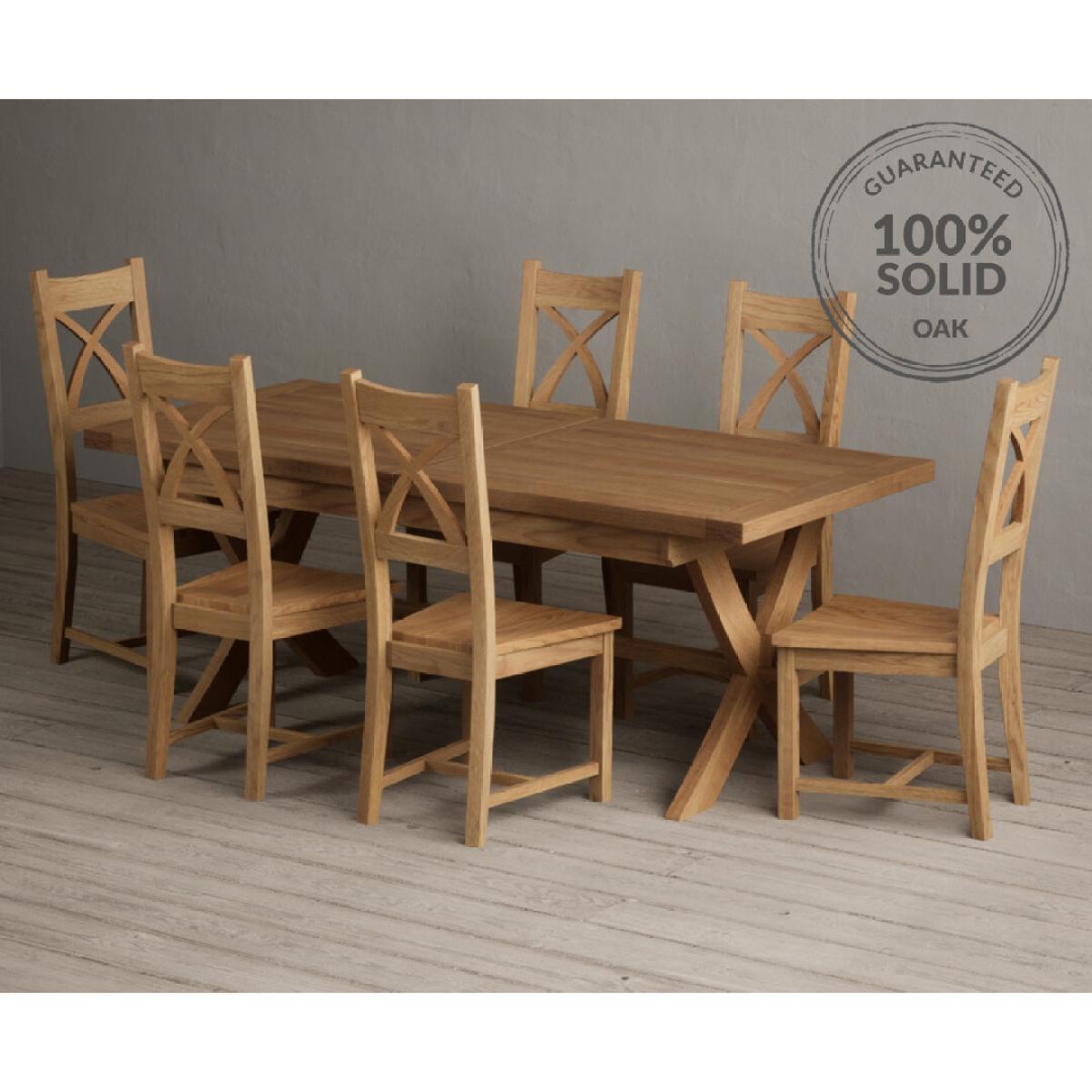 Extending Buckley 200cm Solid Oak Dining Table with 10 Linen Natural Solid Oak Chairs – image 44