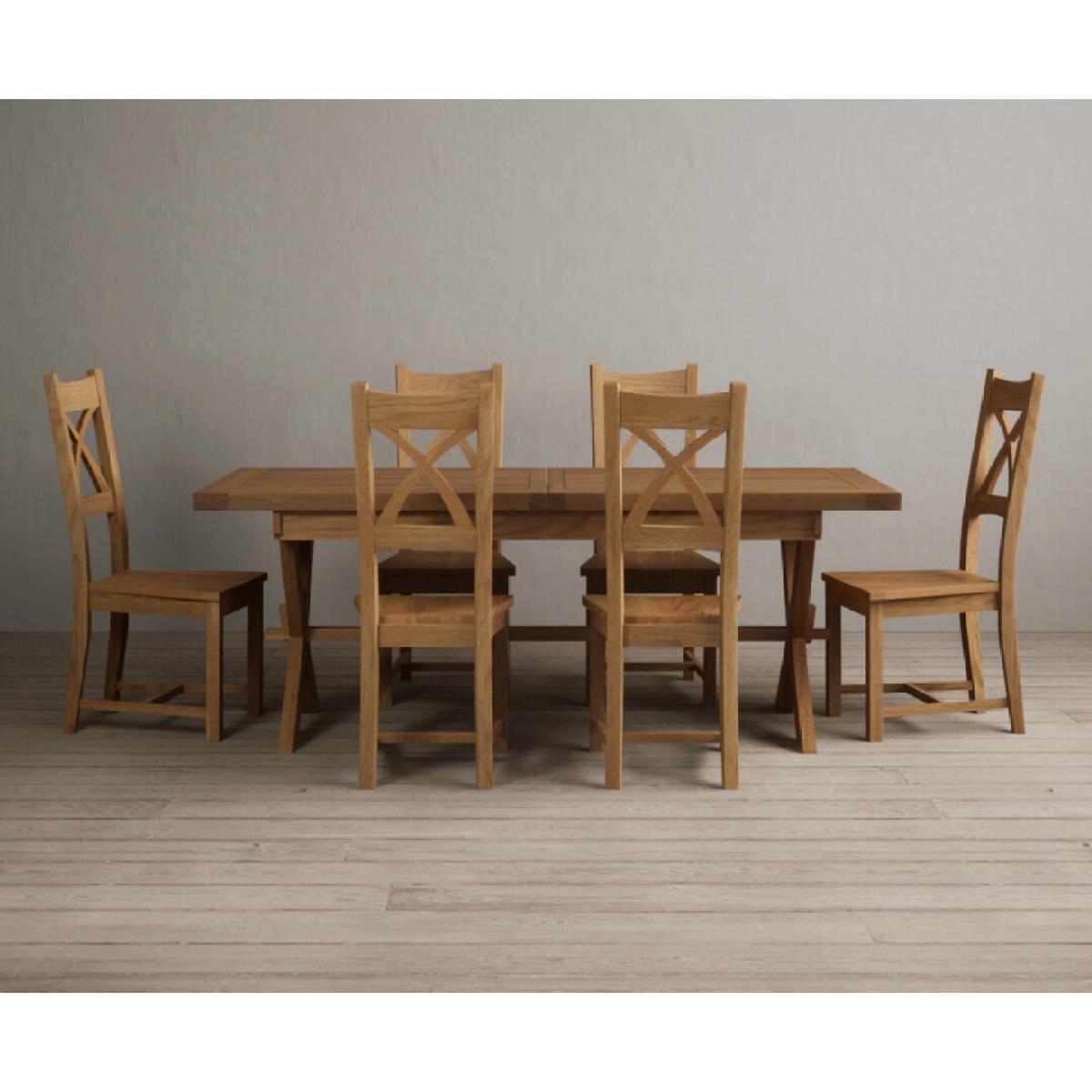 Extending Buckley 200cm Solid Oak Dining Table with 10 Linen Natural Solid Oak Chairs – image 45
