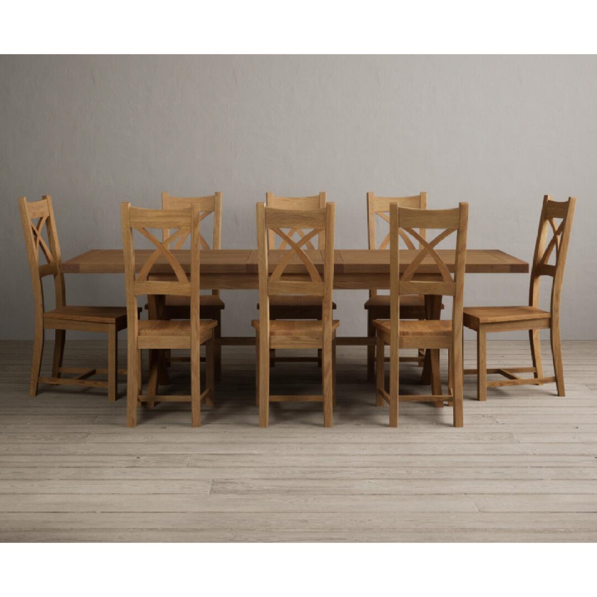 Extending Buckley 200cm Solid Oak Dining Table with 10 Linen Natural Solid Oak Chairs – image 51