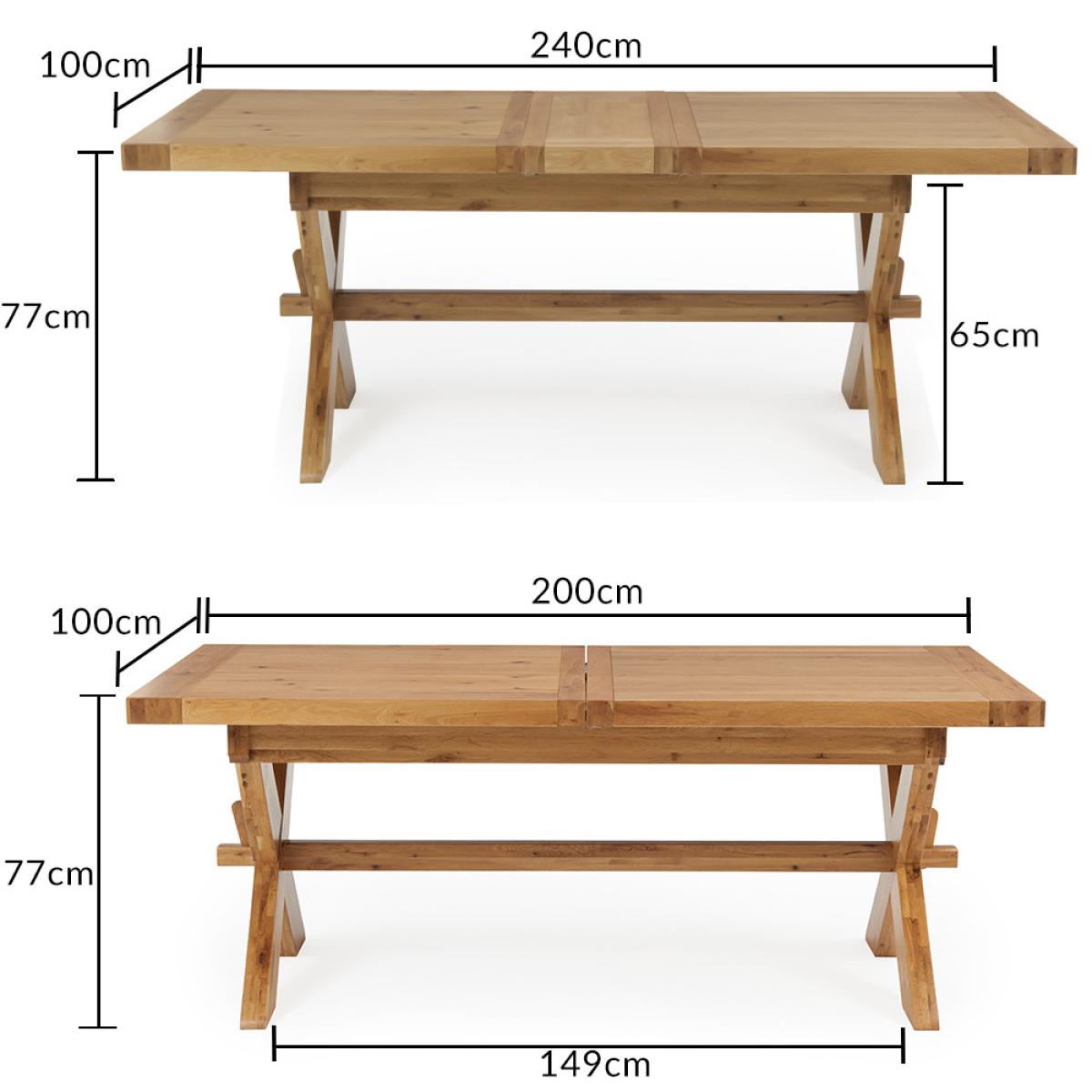 Extending Buckley 200cm Solid Oak Dining Table with 10 Linen Natural Solid Oak Chairs – image 76