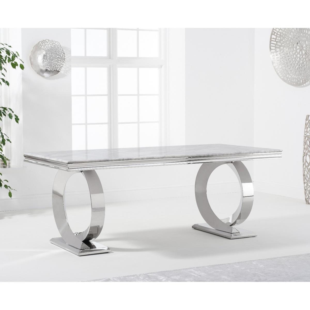 Hepburn 180cm Marble Dining Table with Talia Velvet Chairs - Grey, 6 Chairs – image 4
