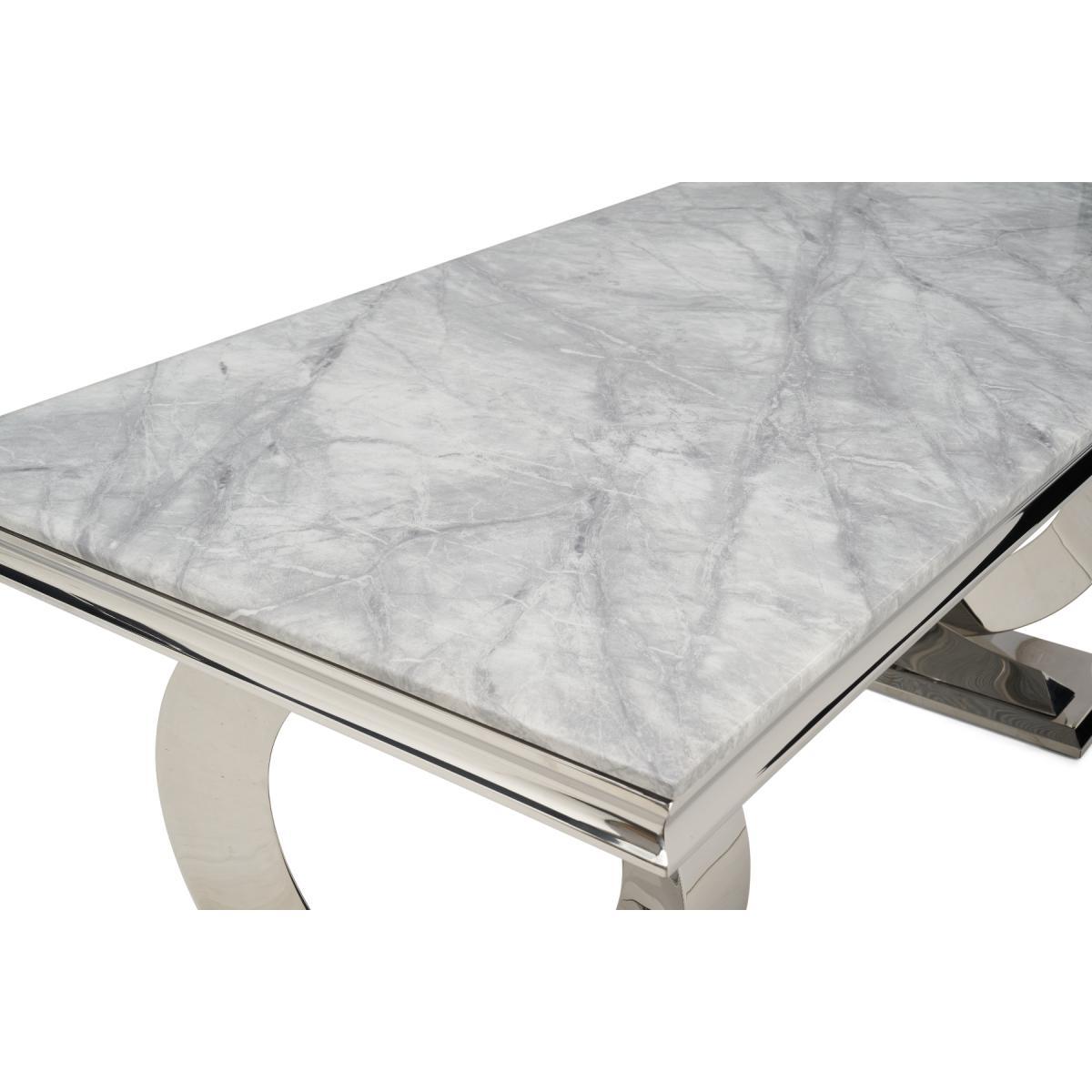 Hepburn 180cm Marble Dining Table with Talia Velvet Chairs - Grey, 6 Chairs – image 8