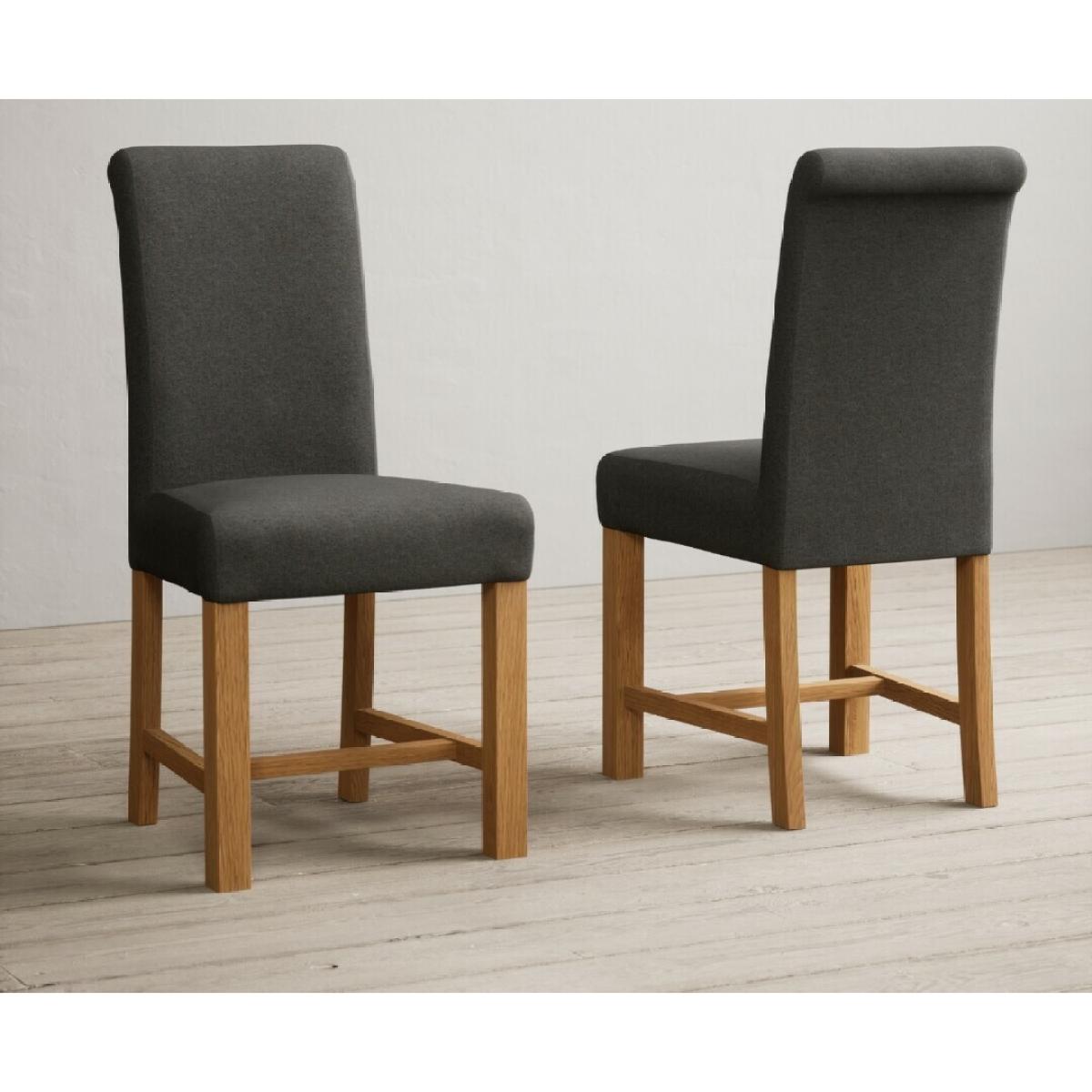 Extending Hertford 100cm - 130cm Rustic Oak Pedestal Dining Table with 4 Natural Scroll Back Chairs – image 11