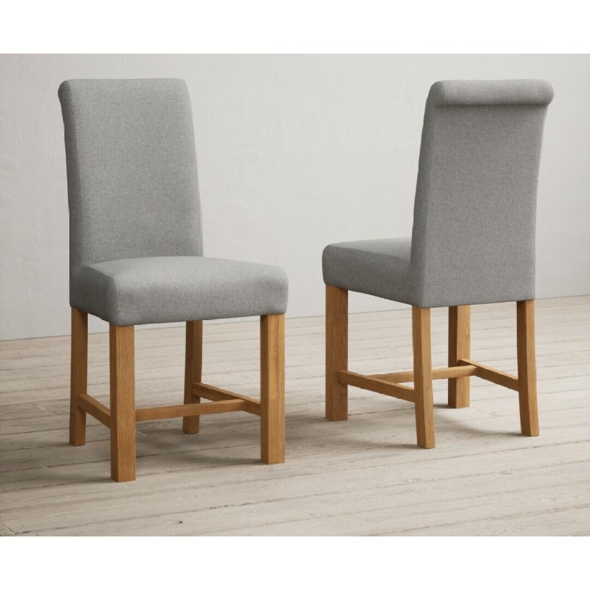 Extending Hertford 100cm - 130cm Rustic Oak Pedestal Dining Table with 4 Natural Scroll Back Chairs – image 22