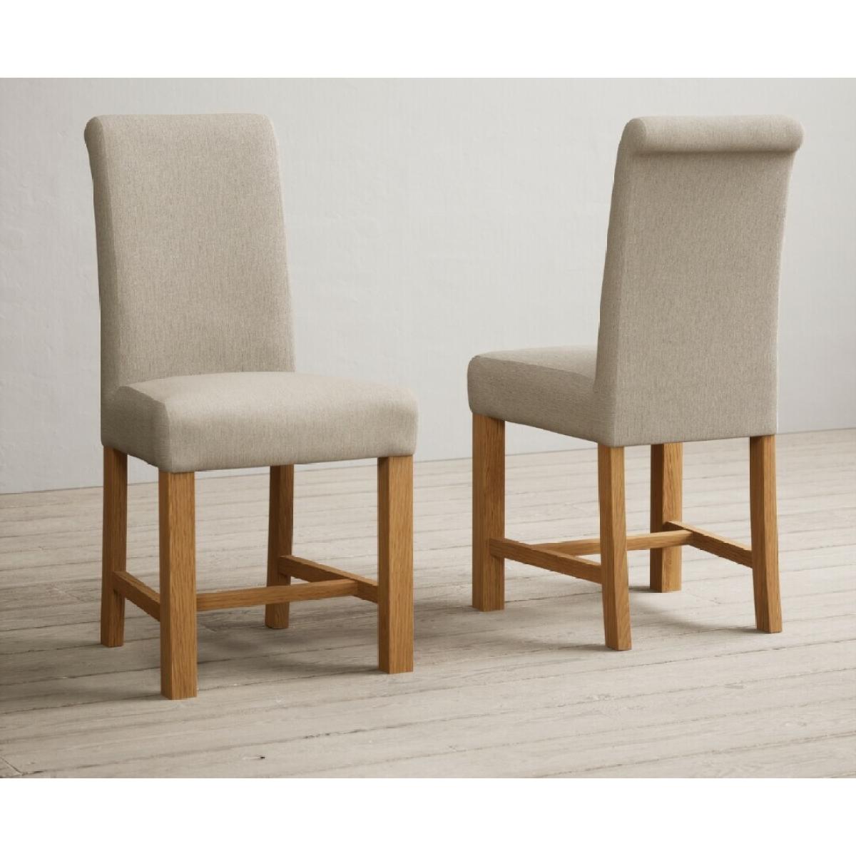 Extending Hertford 100cm - 130cm Rustic Oak Pedestal Dining Table with 4 Natural Scroll Back Chairs – image 44