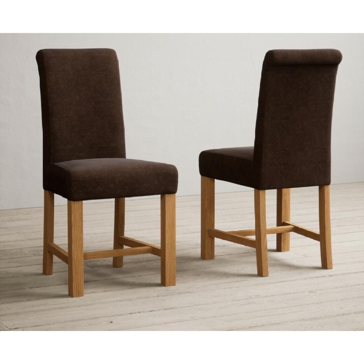 Extending Hertford 100cm - 130cm Rustic Oak Pedestal Dining Table with 4 Natural Scroll Back Chairs – image 55