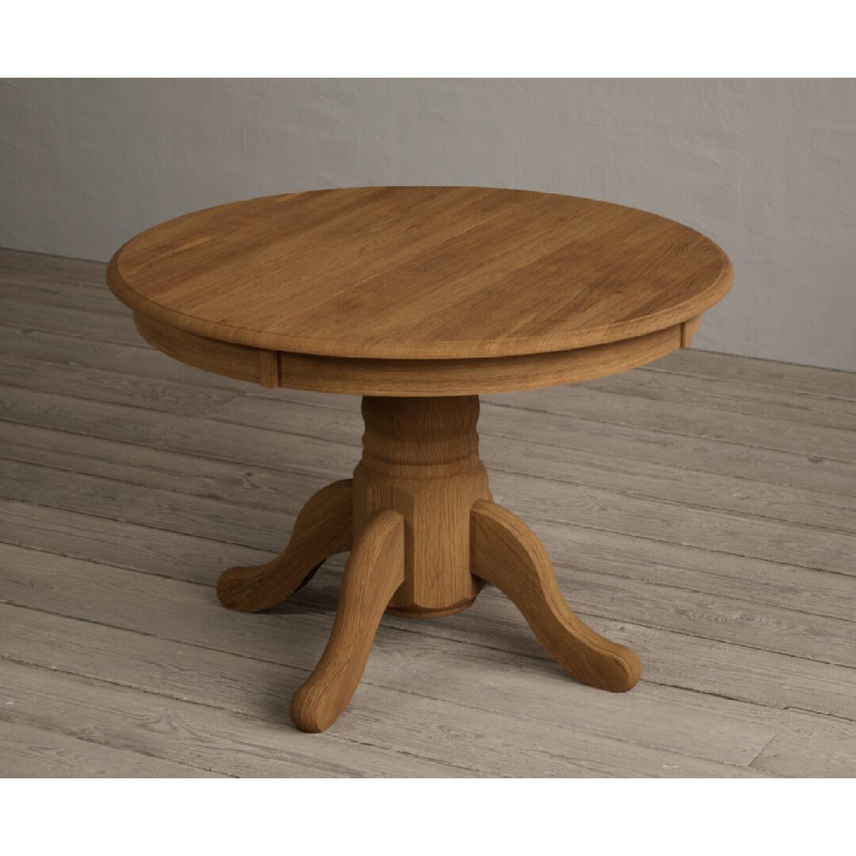 Extending Hertford 100cm - 130cm Rustic Oak Pedestal Dining Table with 4 Natural Scroll Back Chairs – image 64