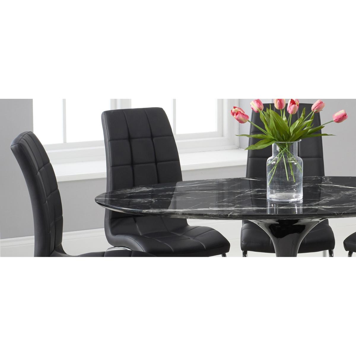 Brighton 160cm Oval Black Marble Dining Table With Calgary Dining Chairs - Black, 4 Chairs – image 10