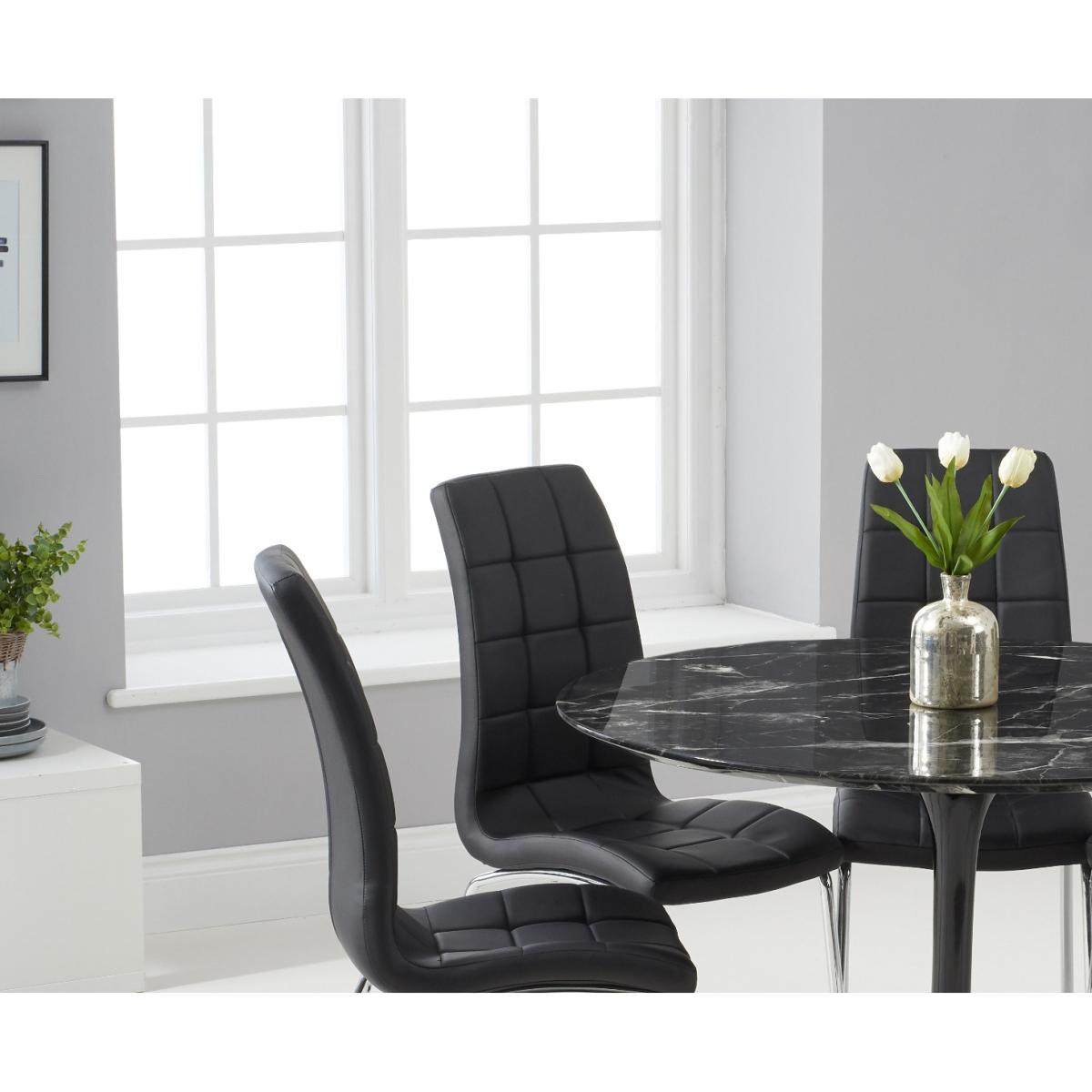 Brighton 120cm Round Black Marble Dining Table With Calgary Dining Chairs – image 2