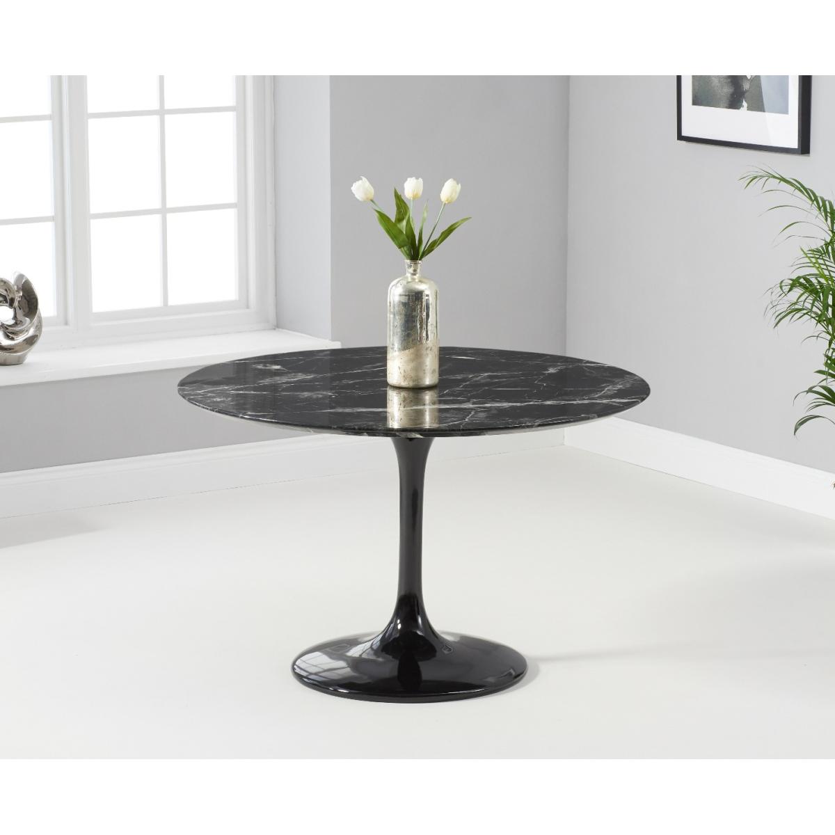 Brighton 120cm Round Black Marble Dining Table With Calgary Dining Chairs – image 3