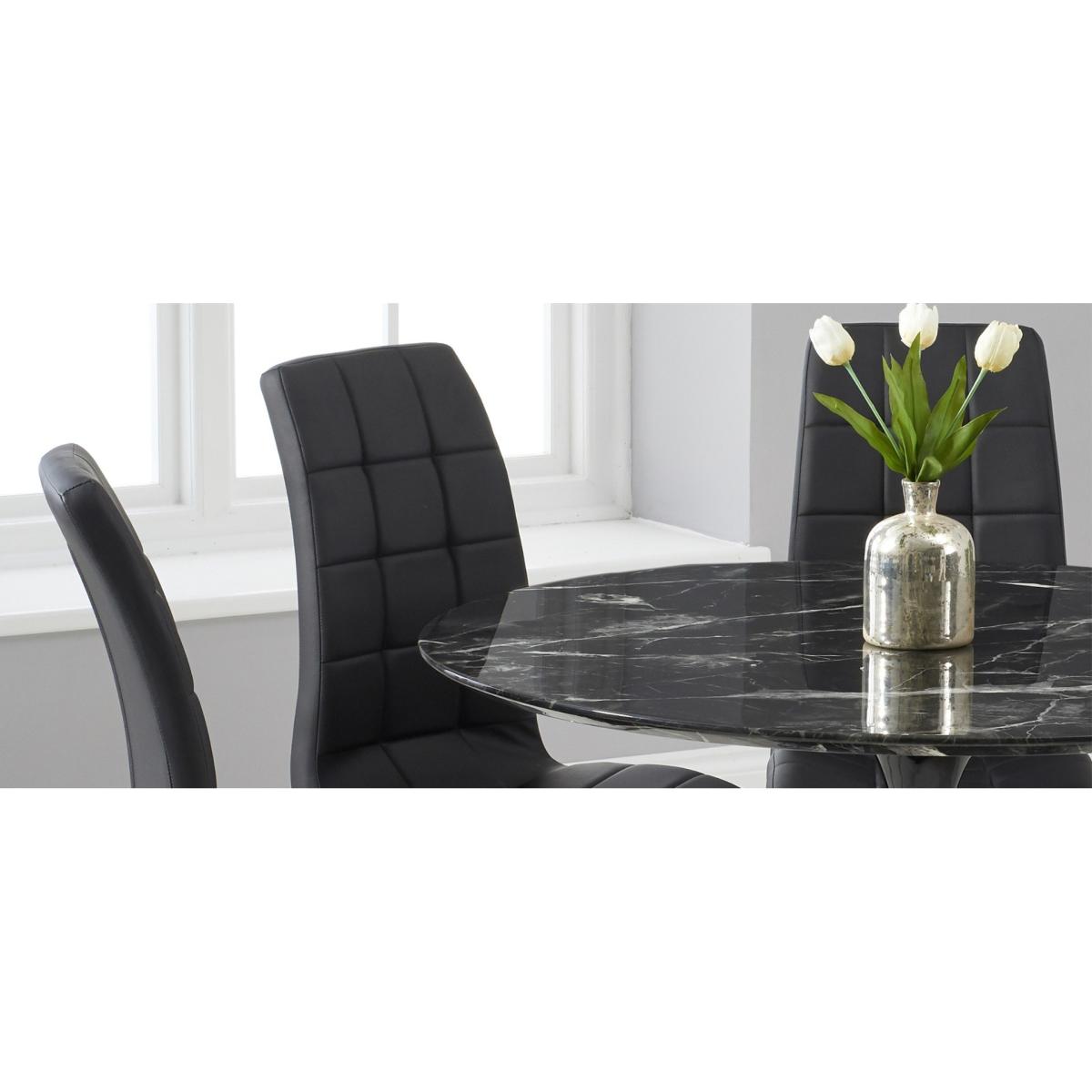 Brighton 120cm Round Black Marble Dining Table With Calgary Dining Chairs – image 10