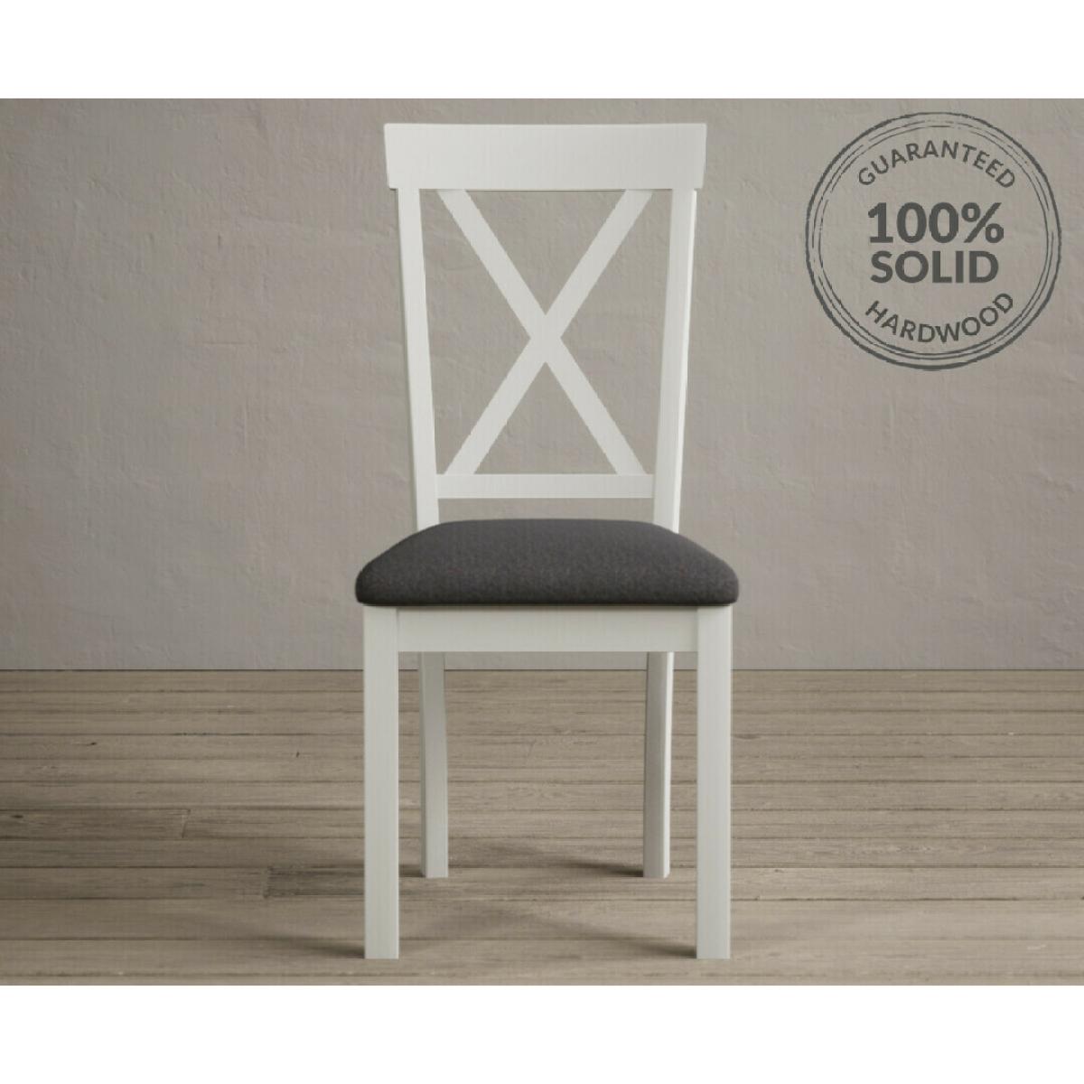 Hertford 120cm Fixed Top Oak and Signal White Painted Dining Table with 4 Linen Hertford Chairs – image 11