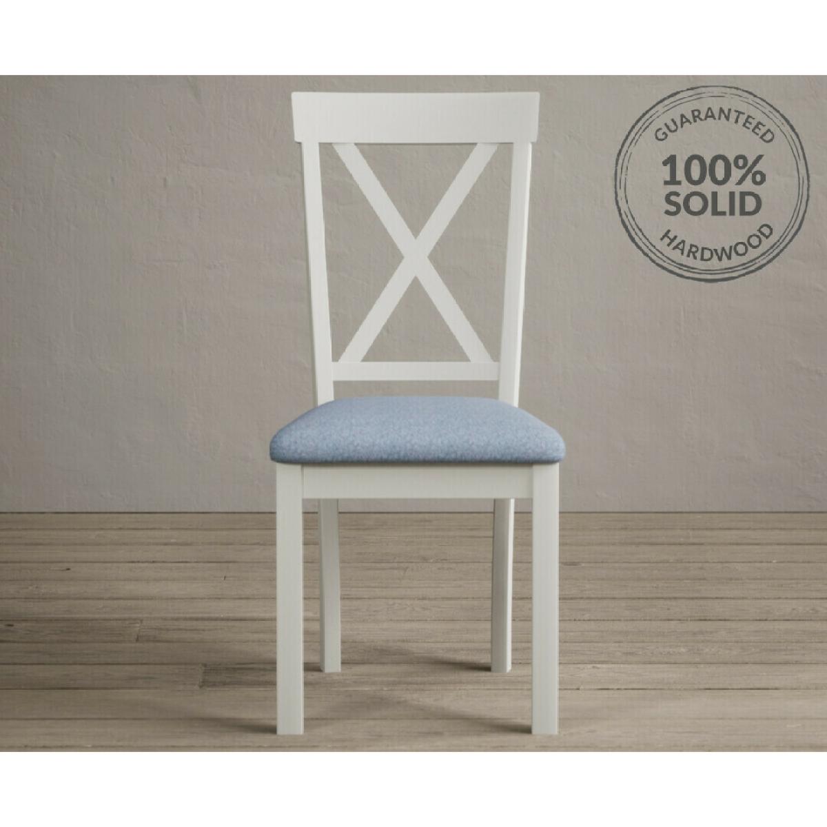 Hertford 120cm Fixed Top Oak and Signal White Painted Dining Table with 4 Linen Hertford Chairs – image 12
