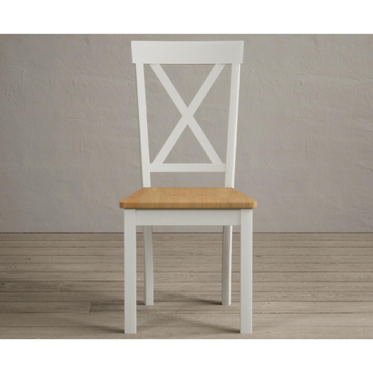 Hertford 120cm Fixed Top Oak and Signal White Painted Dining Table with 4 Linen Hertford Chairs – image 23