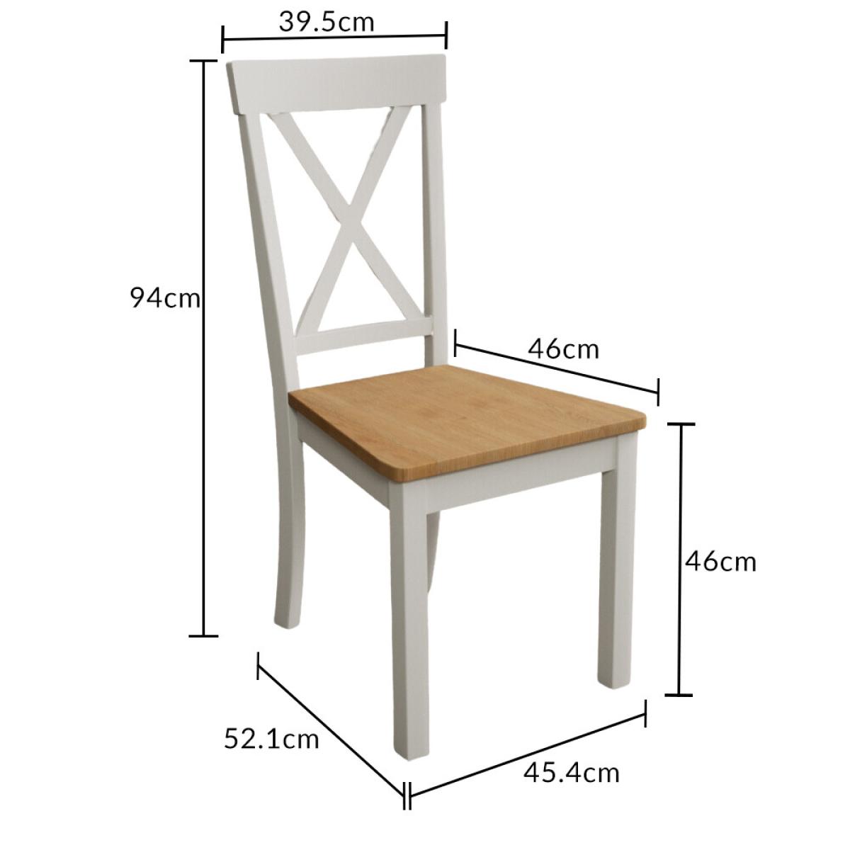 Hertford 120cm Fixed Top Oak and Signal White Painted Dining Table with 4 Linen Hertford Chairs – image 25