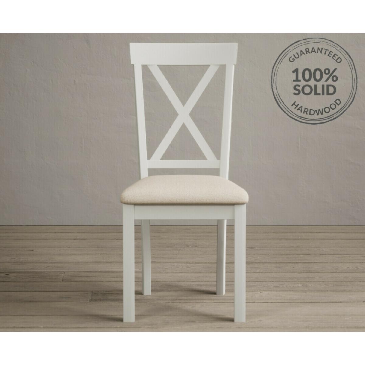 Hertford 120cm Fixed Top Oak and Signal White Painted Dining Table with 4 Linen Hertford Chairs – image 10