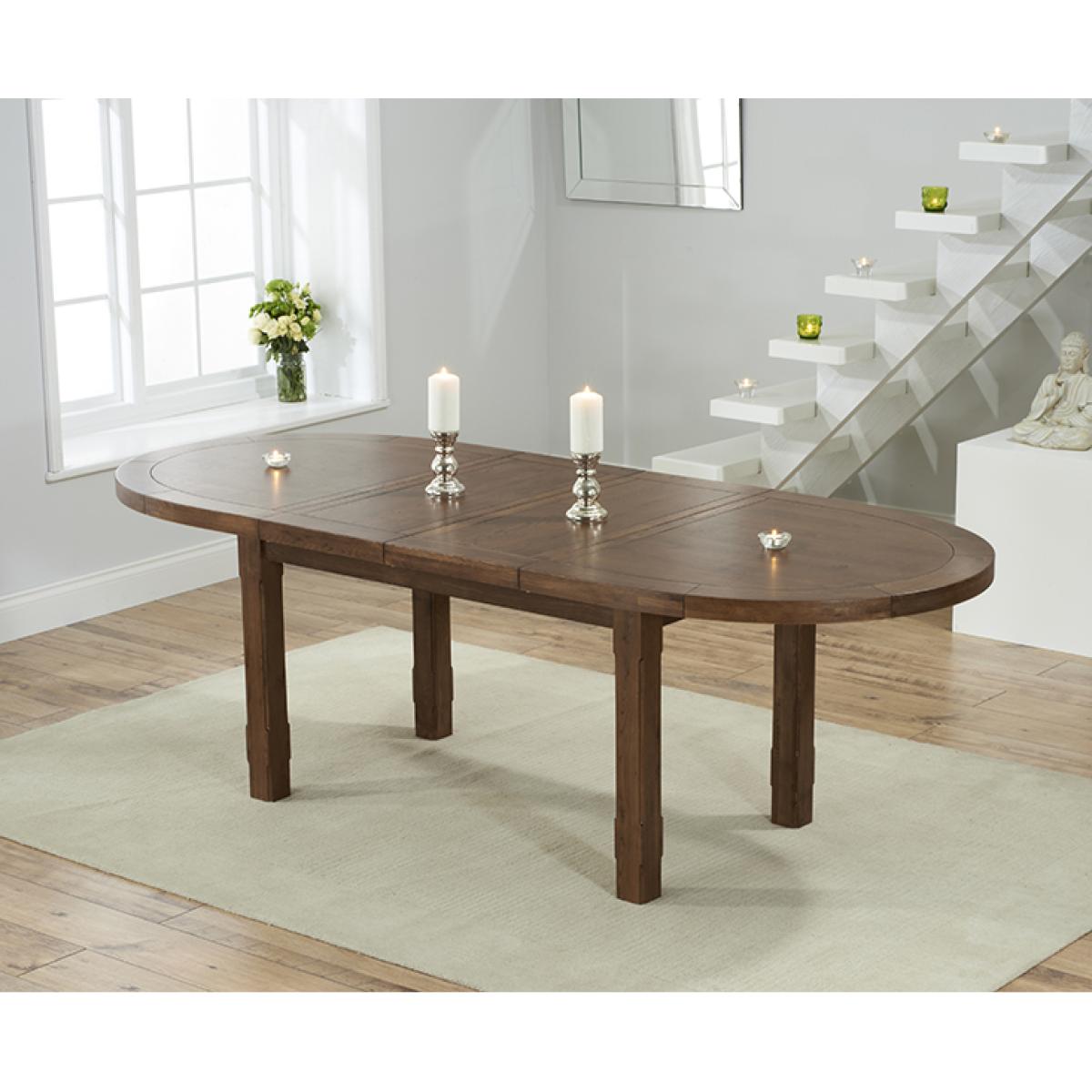 Extending Caversham Dark Oak Dining Table with 8 Natural Francois Chairs – image 3