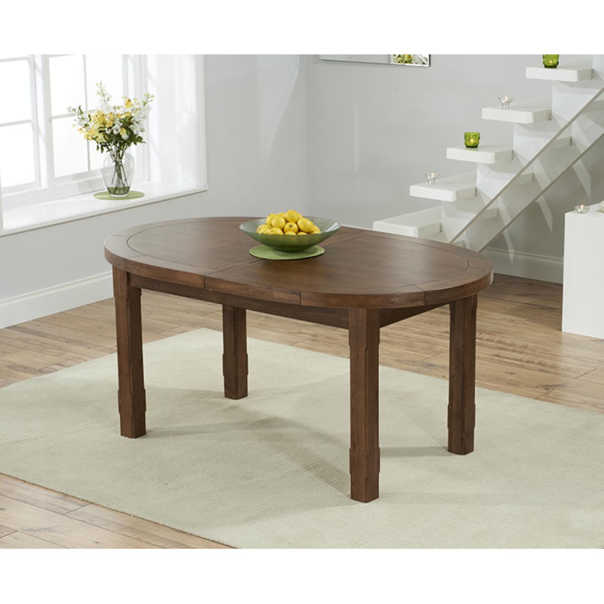 Extending Caversham Dark Oak Dining Table with 8 Natural Francois Chairs – image 8