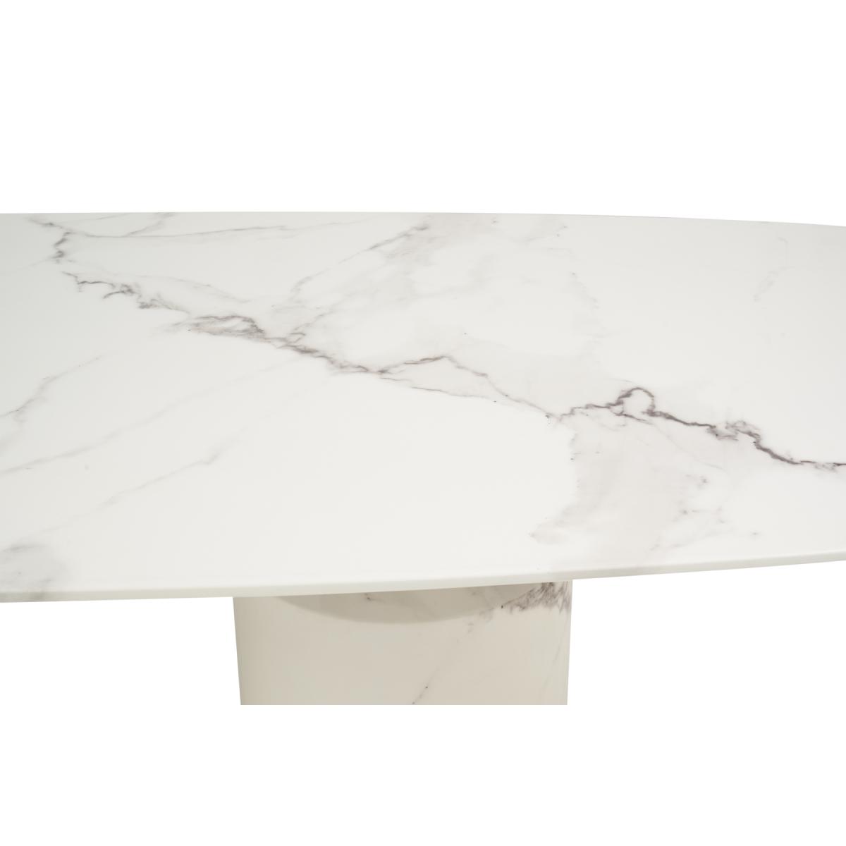 Antonio 220cm White Marble Dining Table With 8 Grey Hampstead Z Chairs – image 7