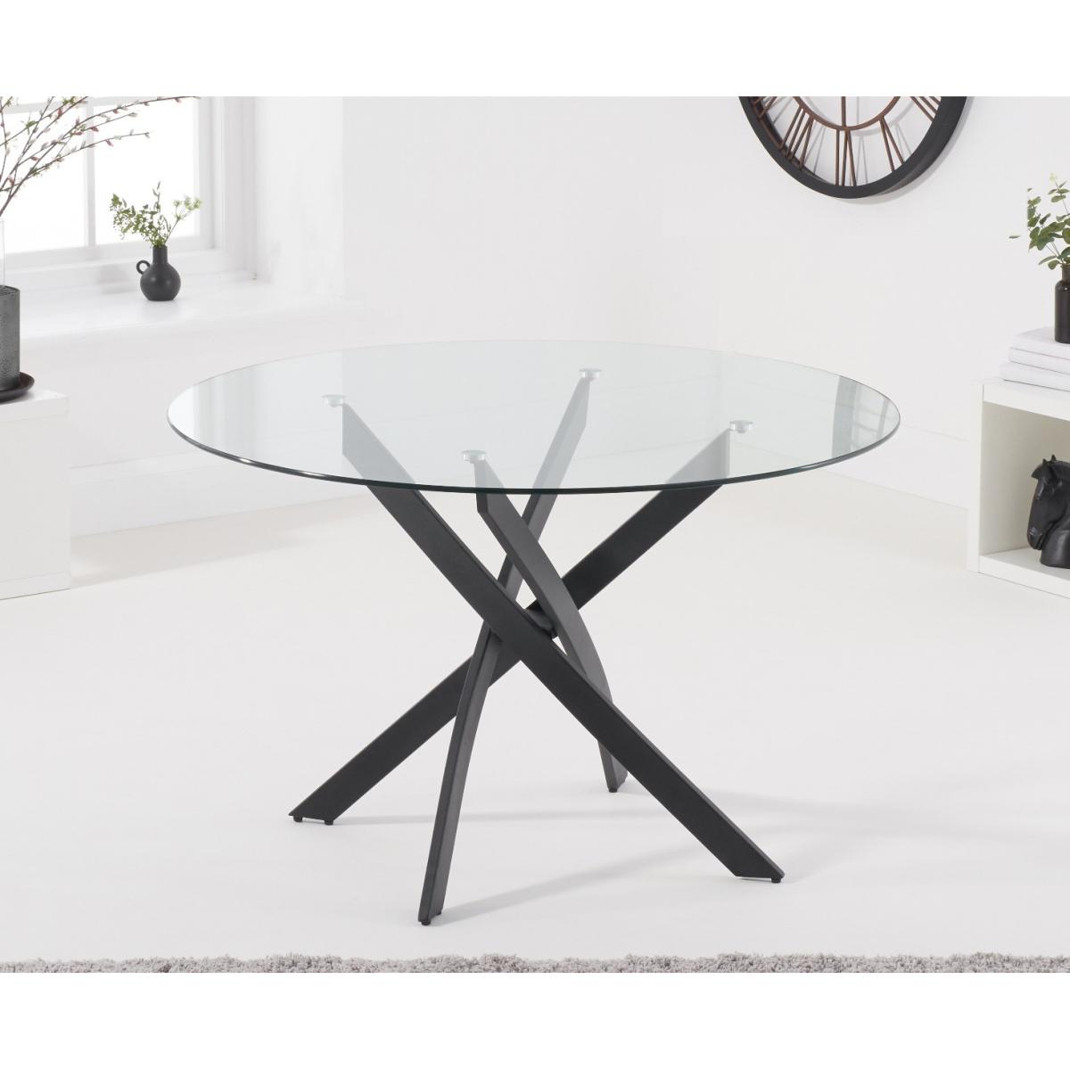 Mara 120cm Round Glass Dining Table with Heidi Chairs - Brown, 4 Chairs – image 6
