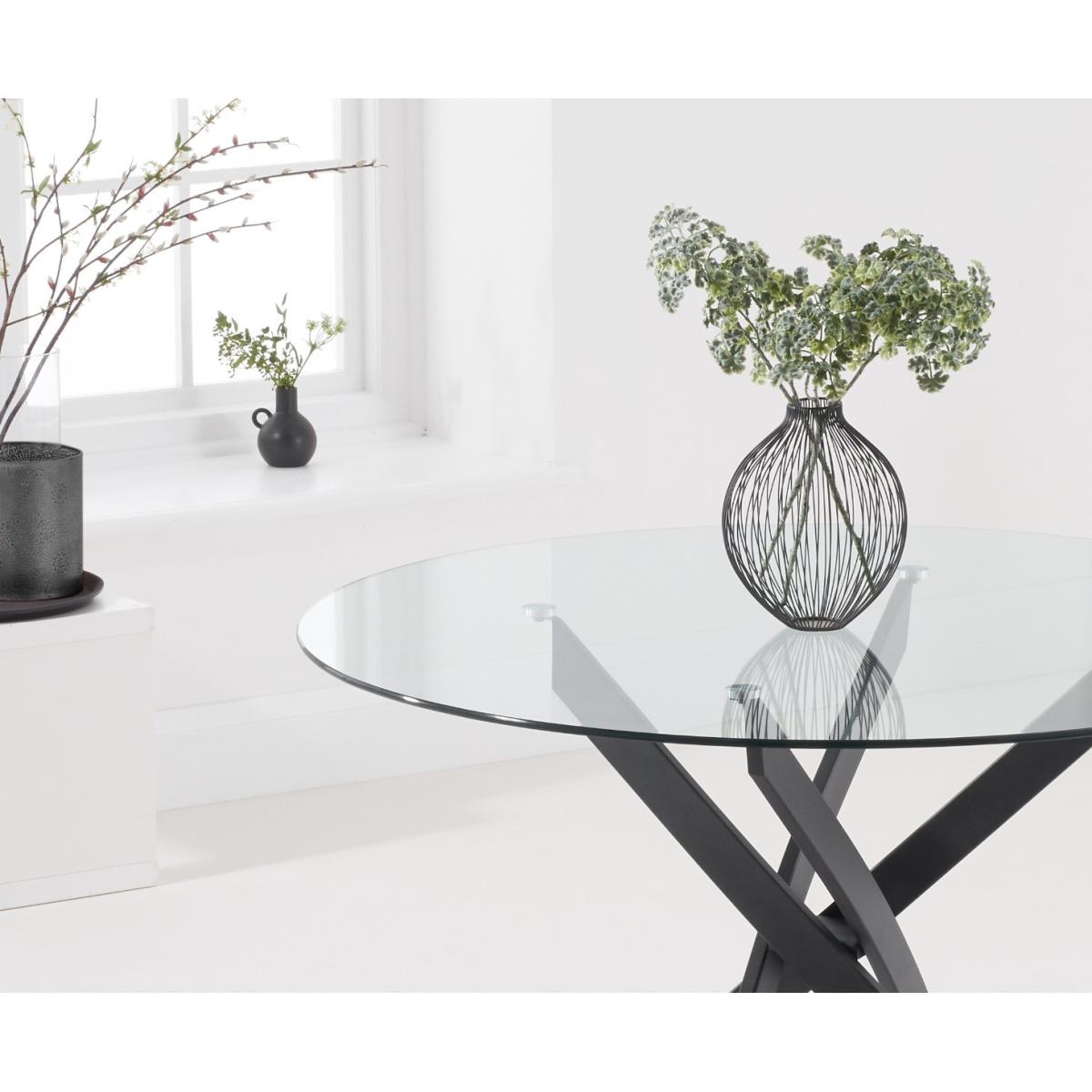 Mara 120cm Round Glass Dining Table with Heidi Chairs - Brown, 4 Chairs – image 7