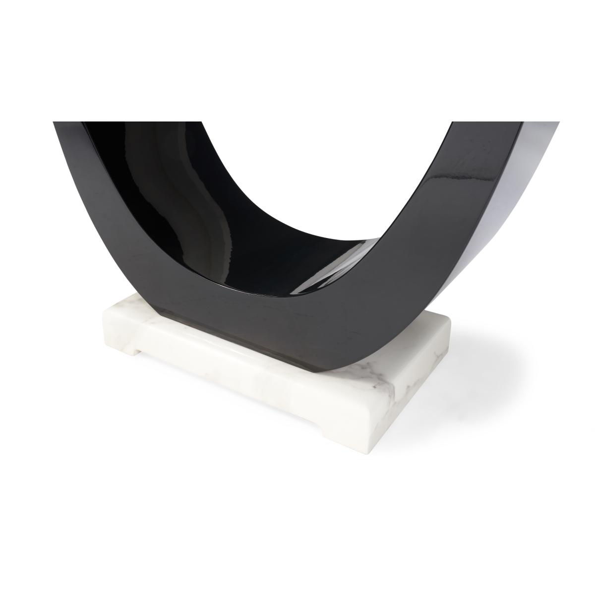 Raphael 200cm White and Black Pedestal Marble Dining Table with Angelica Chairs – image 10
