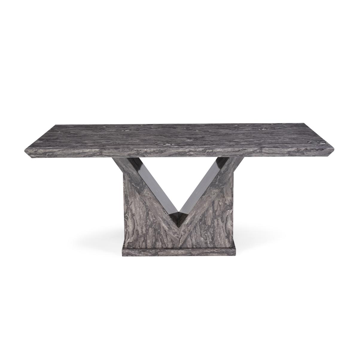 Mocha 160cm Grey Marble Dining Table With 6 Grey Sophia Chairs – image 15