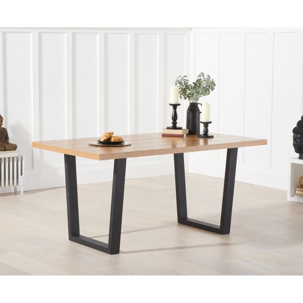 Orangon 160cm Industrial Dining Table with Alexa Dining Chairs - Brown, 4 Chairs – image 3