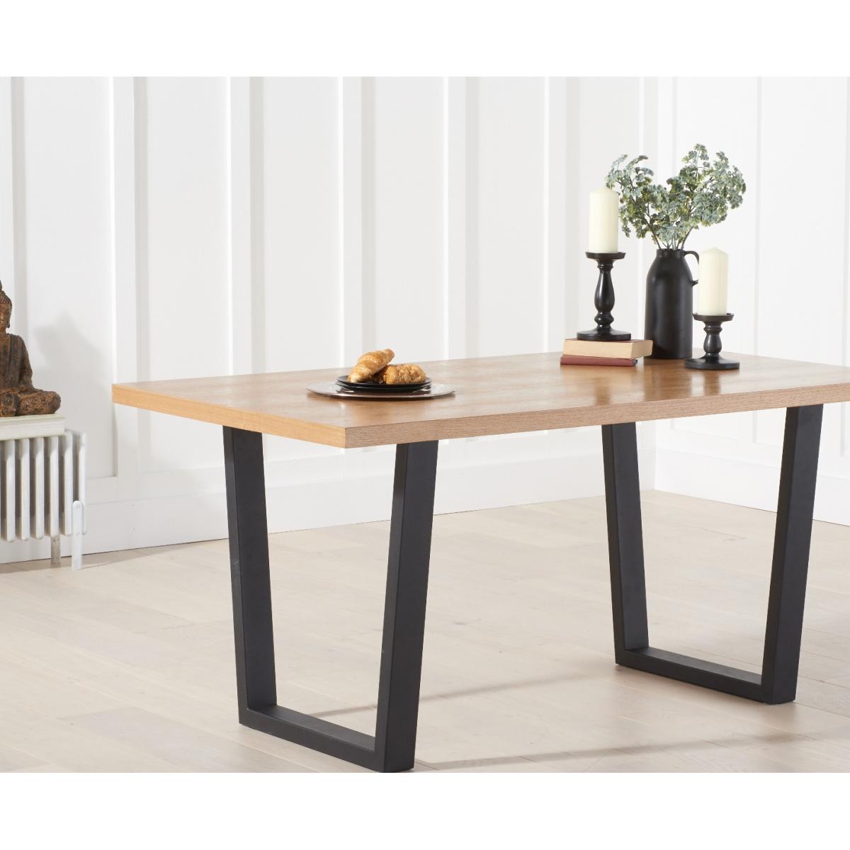 Orangon 160cm Industrial Dining Table with Alexa Dining Chairs - Brown, 4 Chairs – image 5