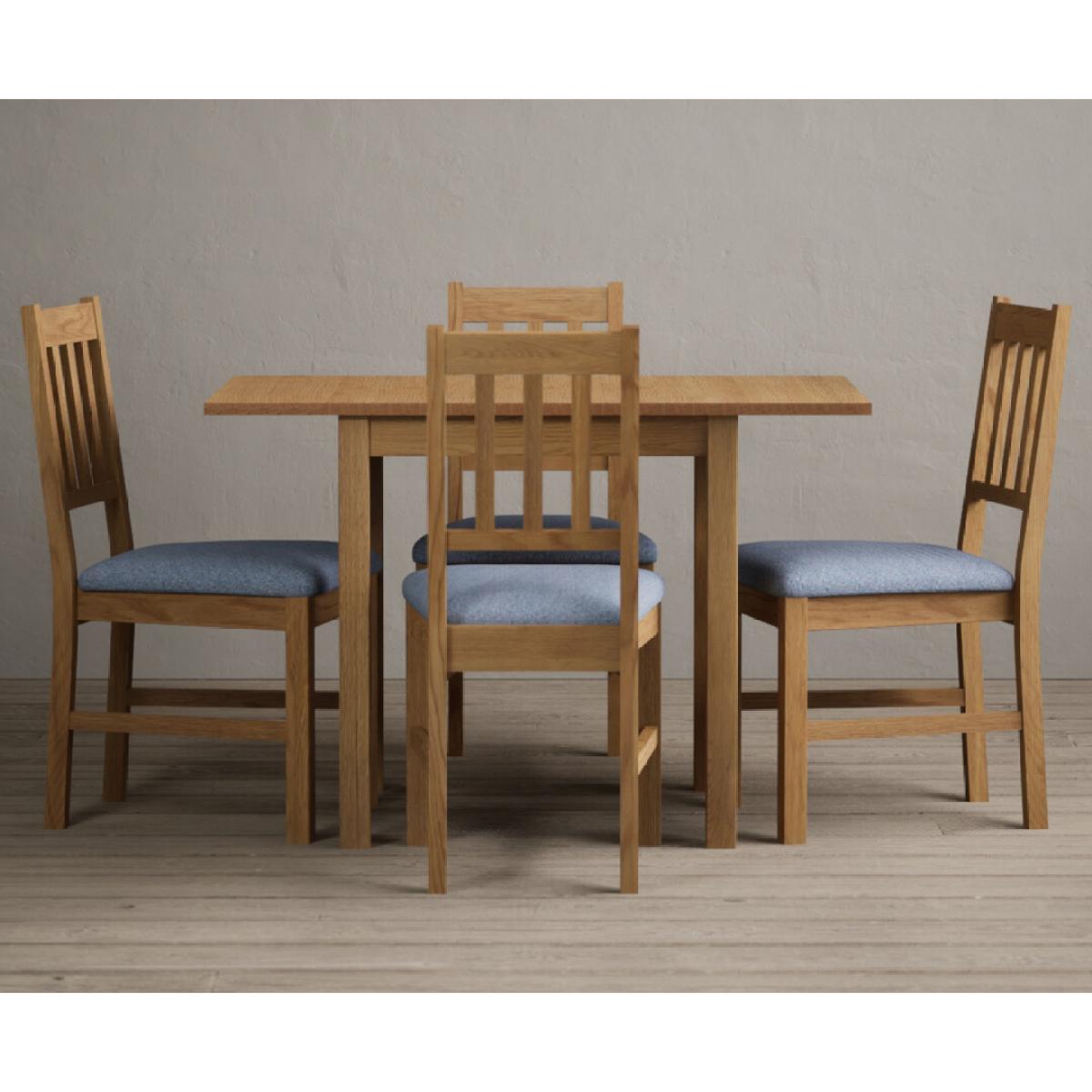 Extending York 70cm Solid Oak Dining Table With 2 Linen York Chairs – image 7