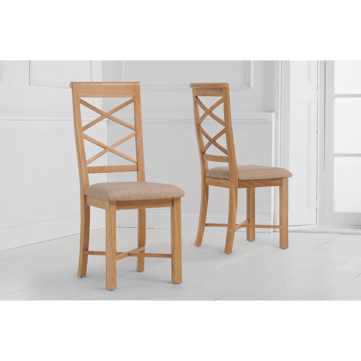 Sadie Oak 160cm Butterfly Extending Table with Cross Back Chairs - Oak, 4 Chairs – image 6