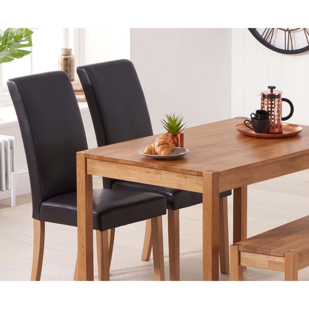 York 120cm Solid Oak Dining Table With 2 Cream Olivia Chairs And 1 York Benches – image 5