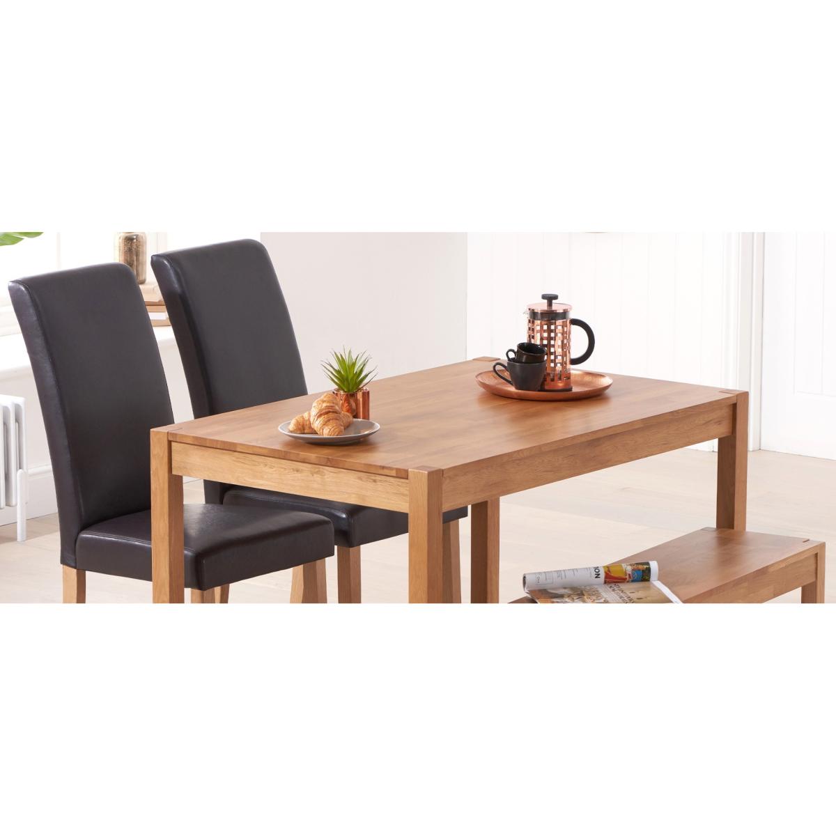 York 120cm Solid Oak Dining Table With 2 Cream Olivia Chairs And 1 York Benches – image 10