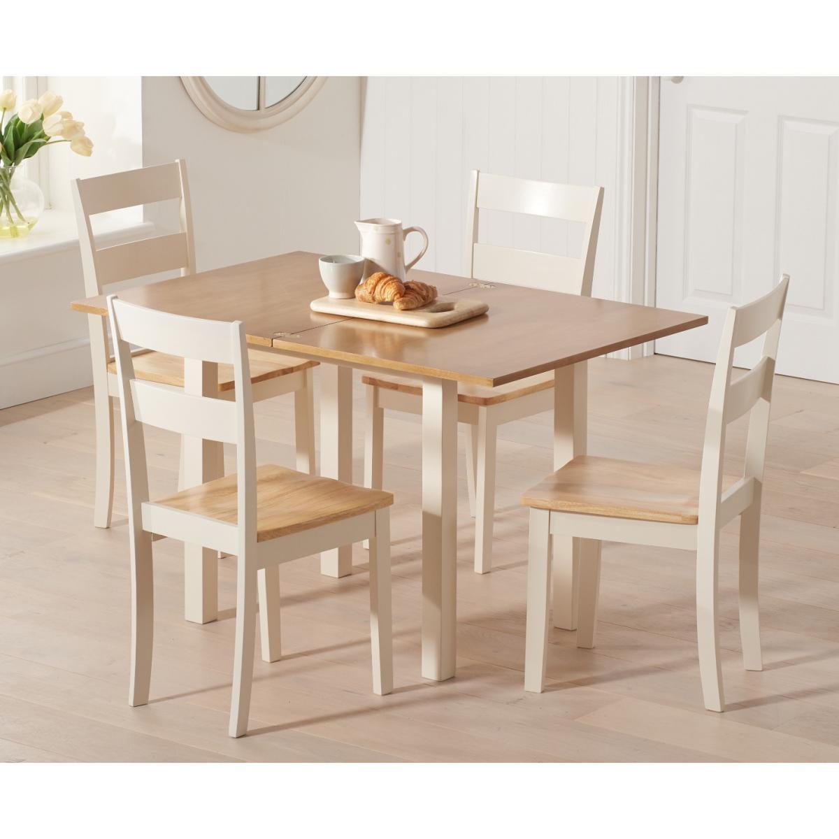 Hastings Extending Cream And Oak Table With Chiltern Chairs - Cream, 2 Chairs – image 3