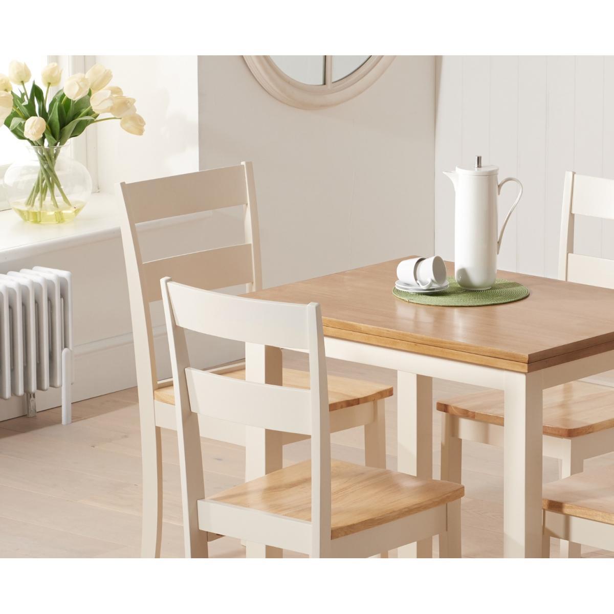 Hastings Extending Cream And Oak Table With Chiltern Chairs - Cream, 2 Chairs – image 4