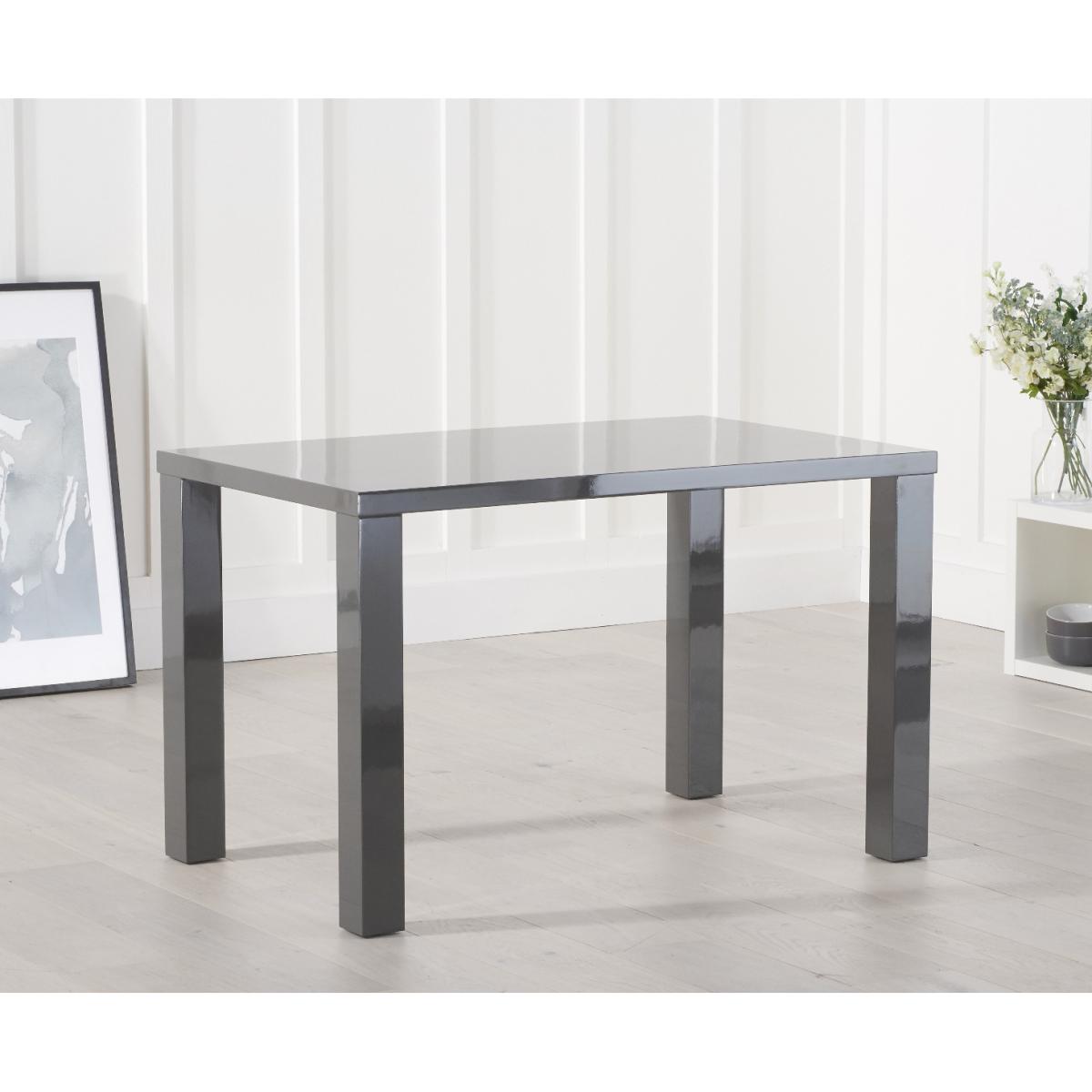 Atlanta 120cm Dark Grey High Gloss Dining Table With 4 Grey Vigo Chairs – image 4