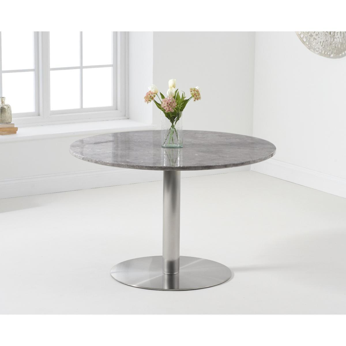 Bali 120cm Round Grey Marble Dining Table With Cavello Dining Chairs - Grey, 2 Chairs – image 3