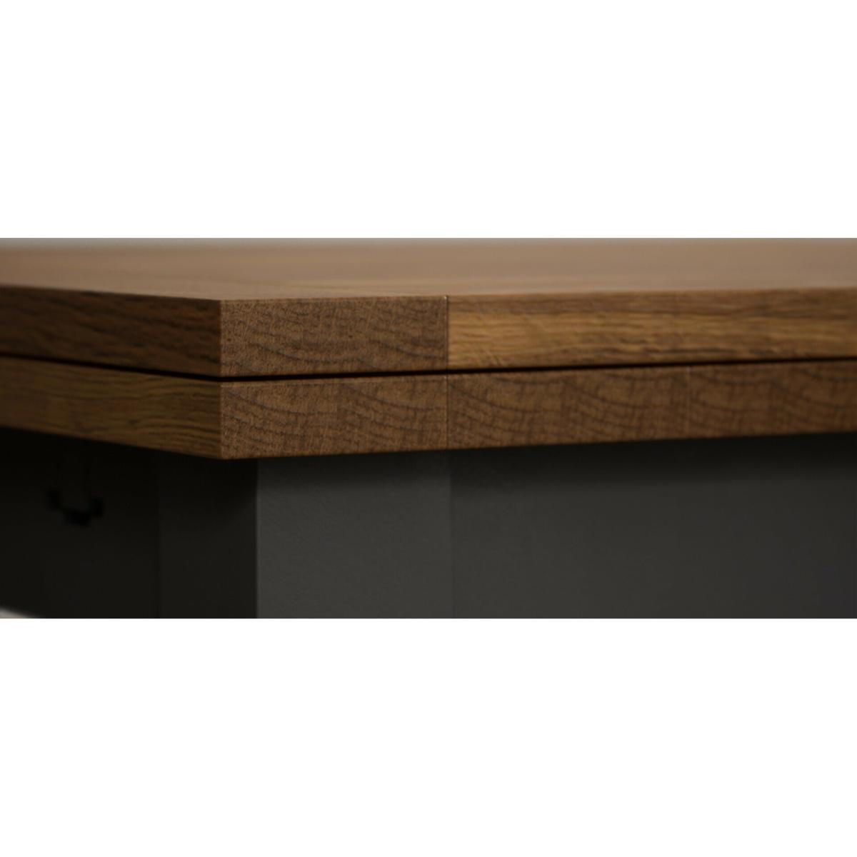 Extending Buxton 180cm Oak and Charcoal Grey Painted Dining Table with 8 Brown Painted Chairs – image 69