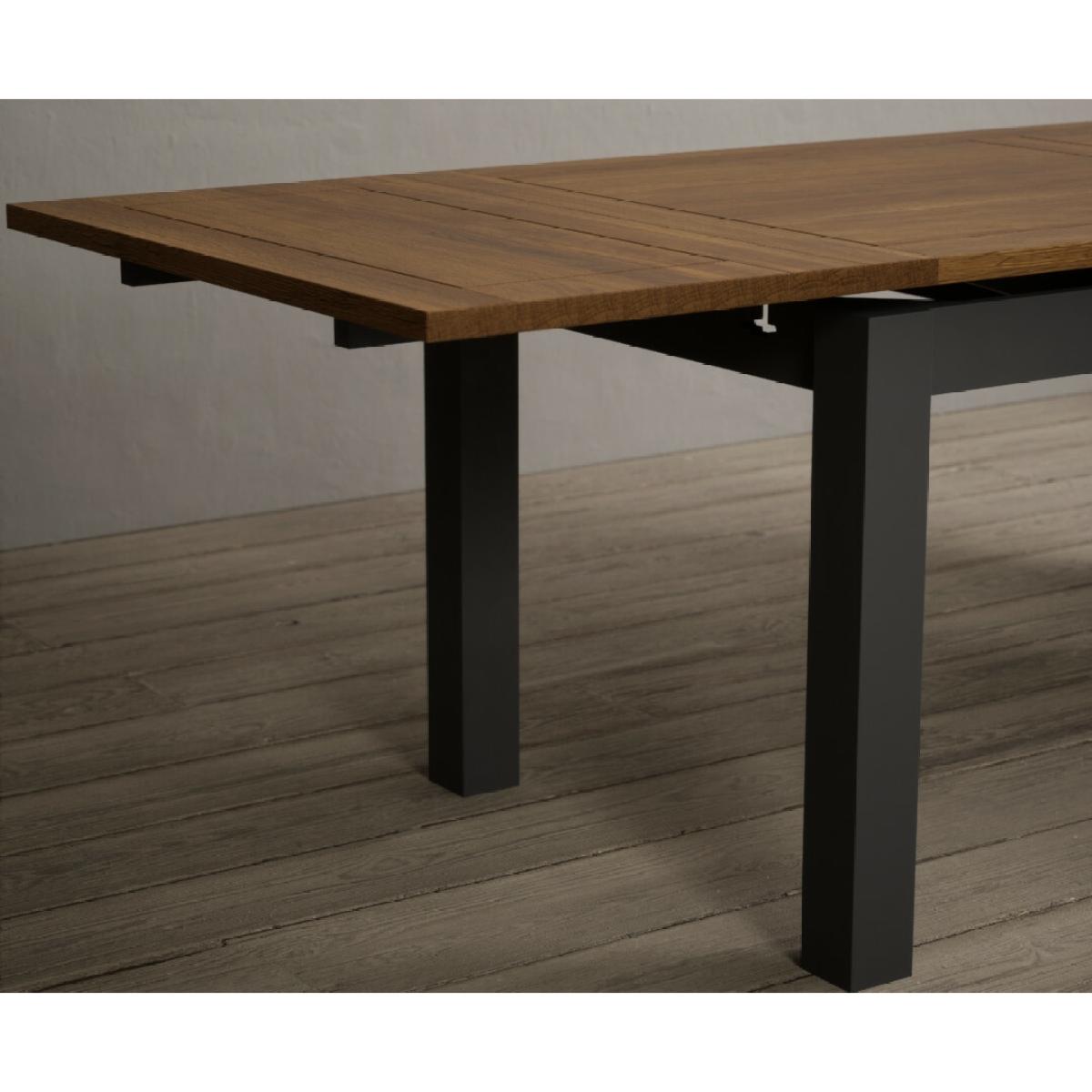 Extending Buxton 180cm Oak and Charcoal Grey Painted Dining Table with 8 Brown Painted Chairs – image 75
