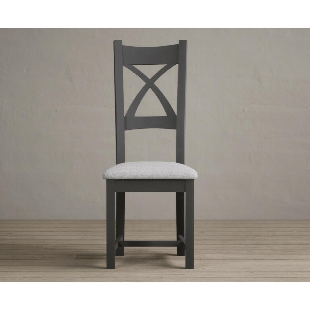 Extending Buxton 180cm Oak and Charcoal Grey Painted Dining Table with 8 Brown Painted Chairs – image 78