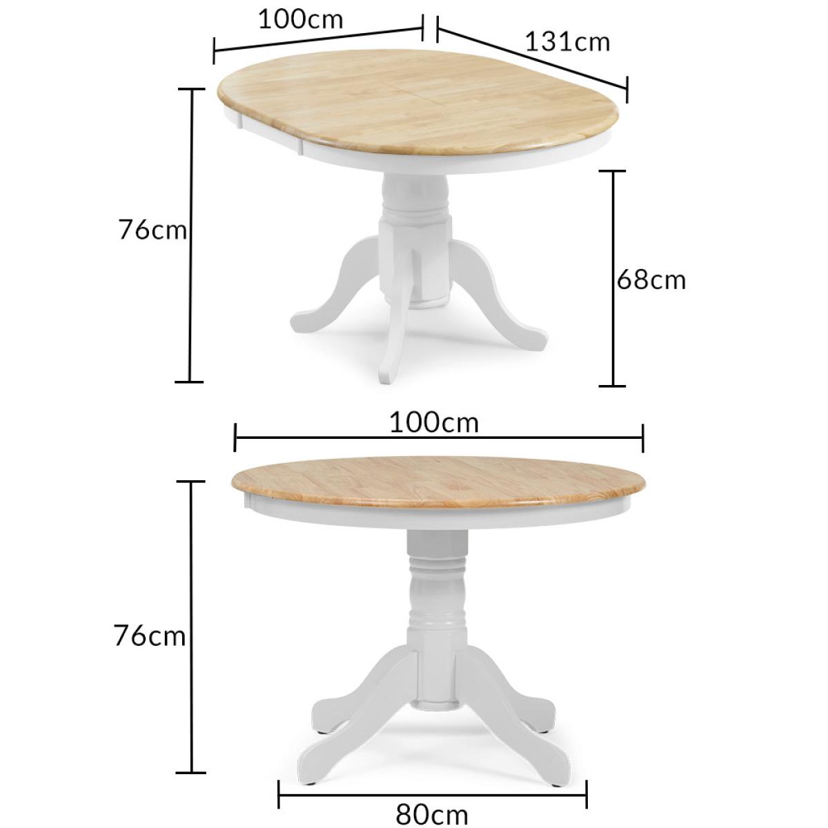 Epsom Oak and White Painted Pedestal Extending Table With 6 Grey Isabella Fabric Chairs – image 14