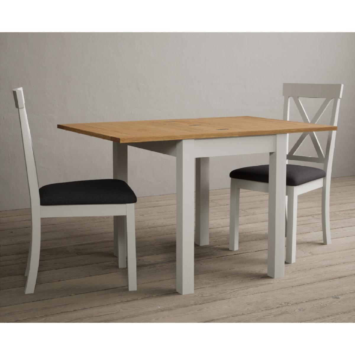 Hadleigh Oak and Cream Painted Extending Dining Table with 6 Sky Blue Hertford Chairs – image 13
