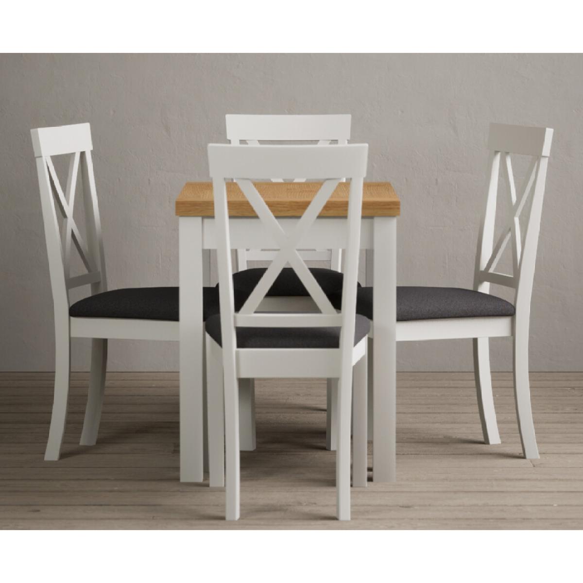 Hadleigh Oak and Cream Painted Extending Dining Table with 6 Sky Blue Hertford Chairs – image 14