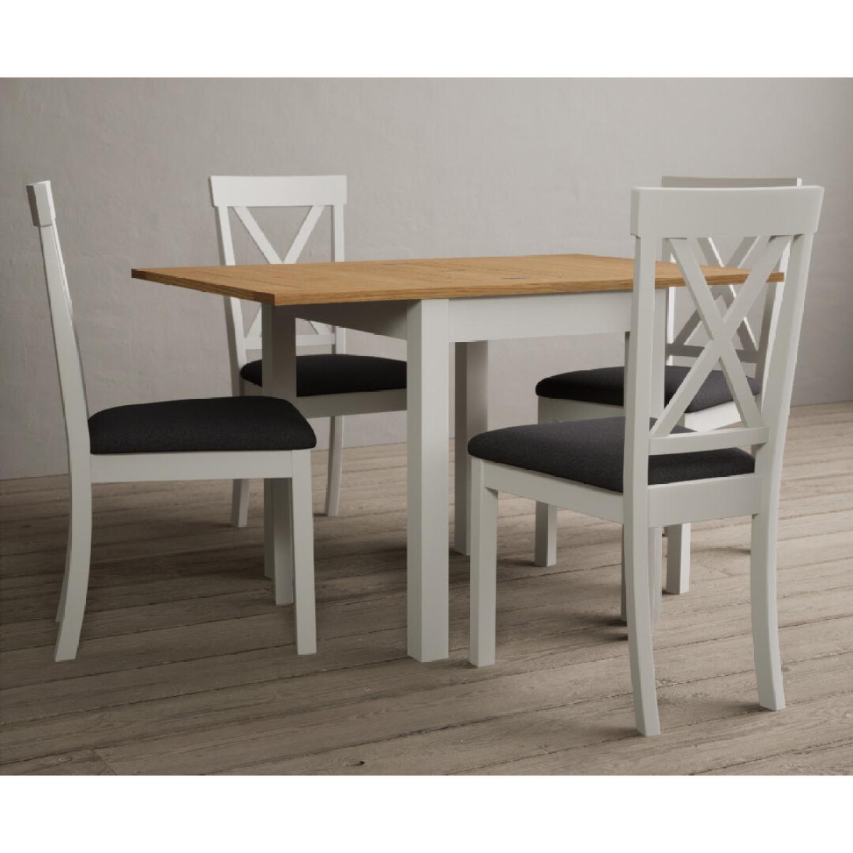 Hadleigh Oak and Cream Painted Extending Dining Table with 6 Sky Blue Hertford Chairs – image 16