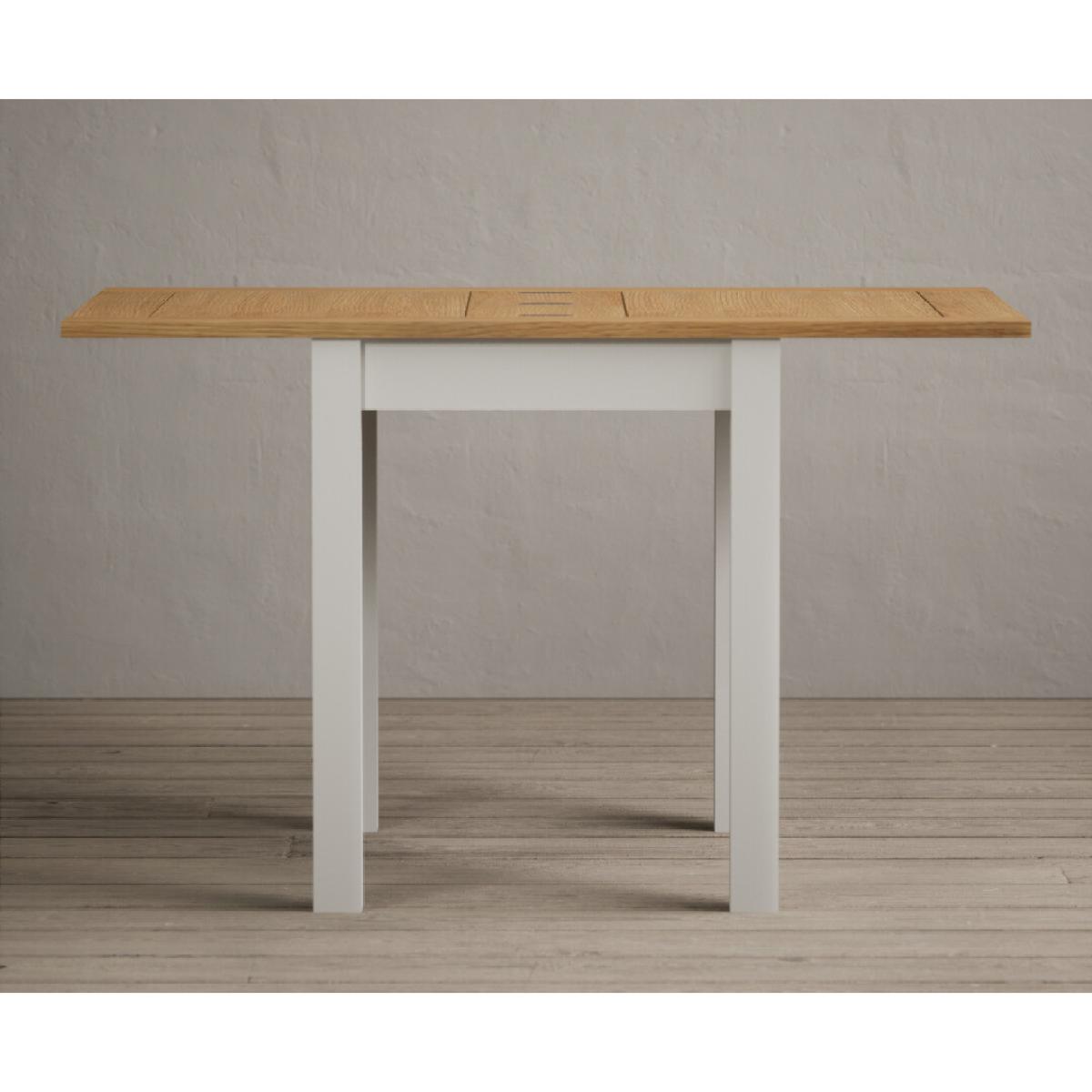 Hadleigh Oak and Cream Painted Extending Dining Table with 6 Sky Blue Hertford Chairs – image 24